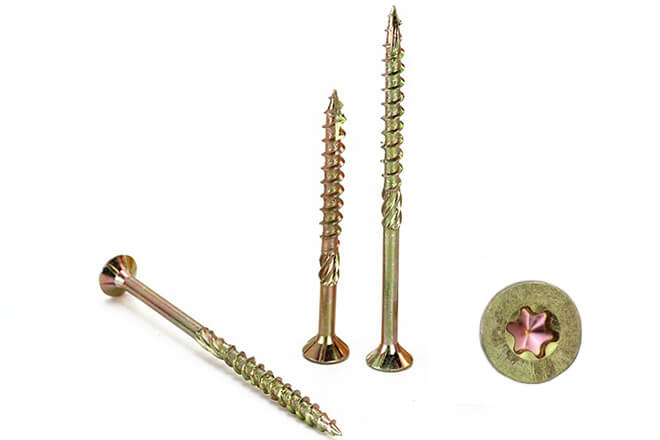 雙沉頭梅花滾花纖維板釘